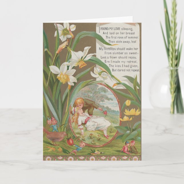 Carte Valentine Innocent et doux de style rétro, Kate Gr (Devant)