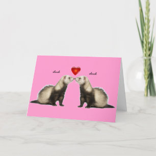 Carte Valentine Kissing Ferrets