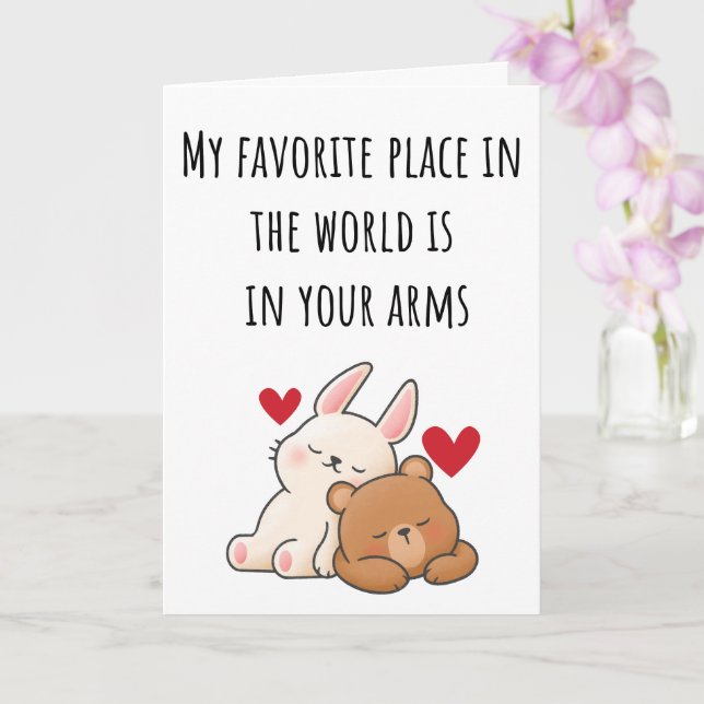 Carte Valentine Mon endroit préféré dans le monde plié (Orchidée)