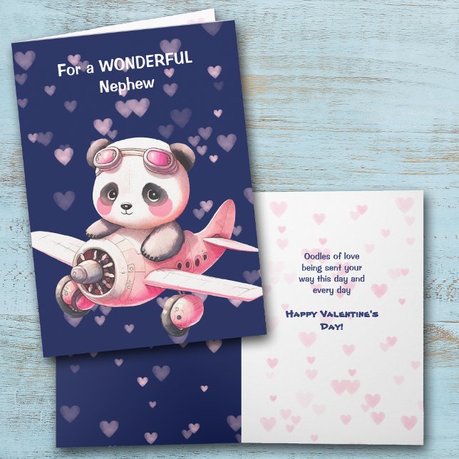 Carte Valentine Nephew du pilote de l'ours Panda C (Créateur téléchargé)