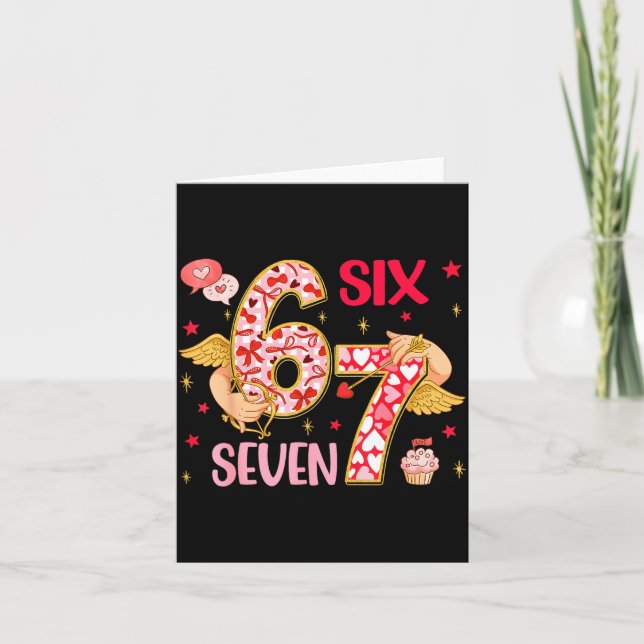 Carte Valentine Nge 67 Funny Saying Six Seven Valentine' (Devant)