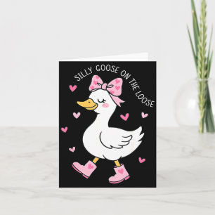 Carte Valentine Oie Idiote En Liberté Coquette Nœud Gi