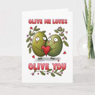 Carte Valentine Olive Me Vous Aime Cute Pun