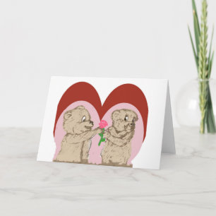 Carte Valentine Ours Fuzzy