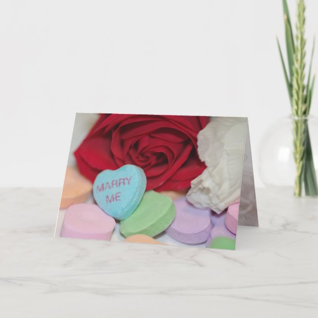 Carte Valentine personnalisable "Marry Me" (Devant)