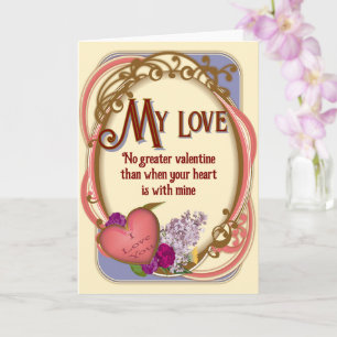 Carte Valentine personnalisable romantique victorienne