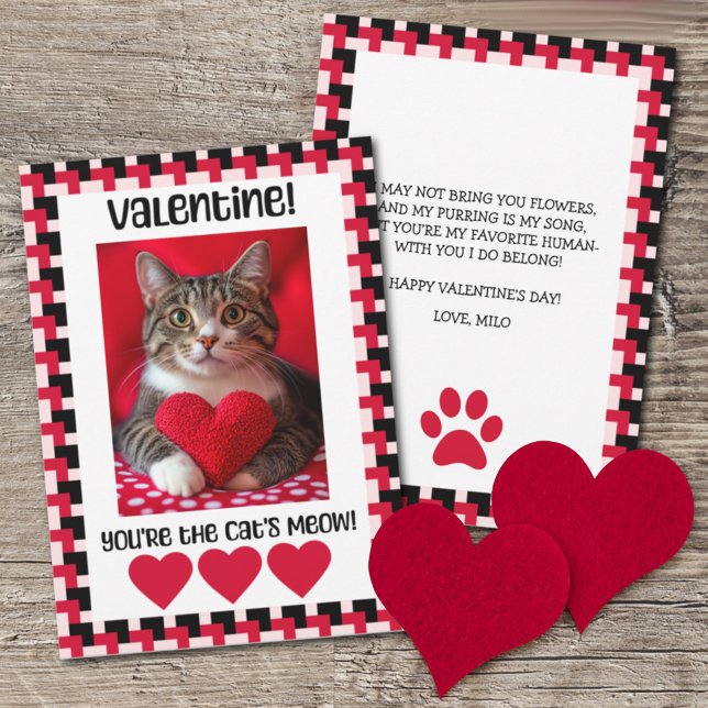 Carte Valentine personnalisée du chat (Créateur téléchargé)