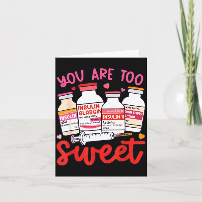 Carte Valentine Pharmacist Diabetic Nurse Insulin Diabet (Devant)