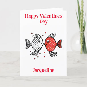 Carte Valentine poisson drôle personnalisée