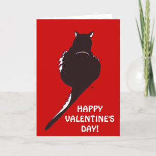 Carte Valentine pour chat noir