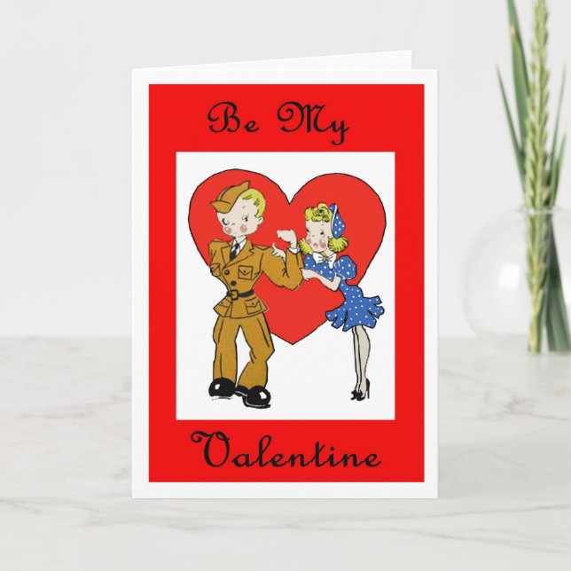 Carte Valentine pour soldat et fille militaire (Devant)