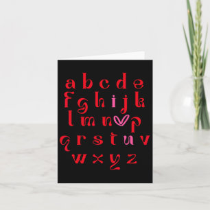 Carte Valentine Prof Alphabet Abc J't'aime Cœur Femme