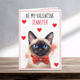 Carte Valentine Purrfect Siamese Chat