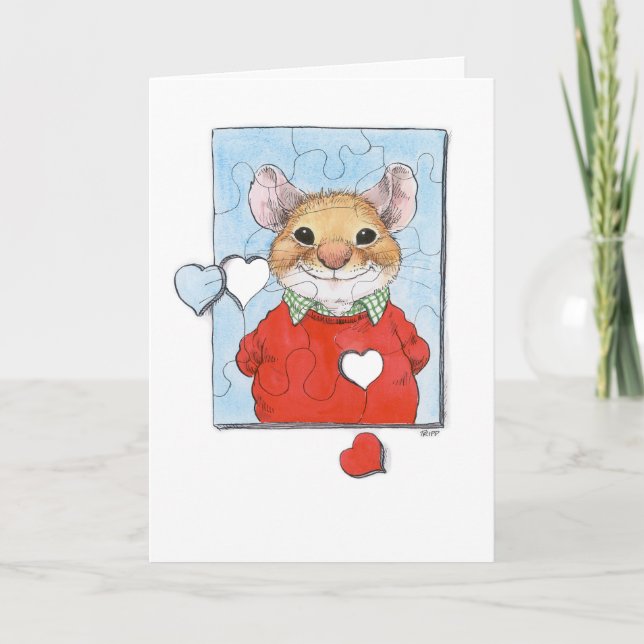 Carte Valentine Puzzle Mouse Card (Devant)