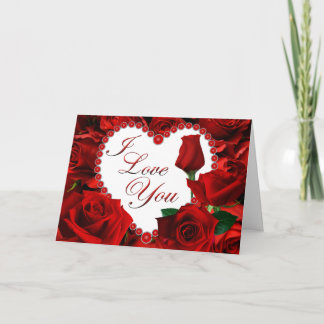 Carte Valentine Red Roses
