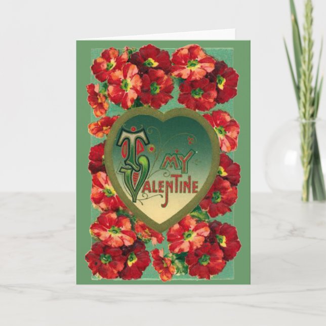 Carte Valentine Red Vintage Poppies (Devant)