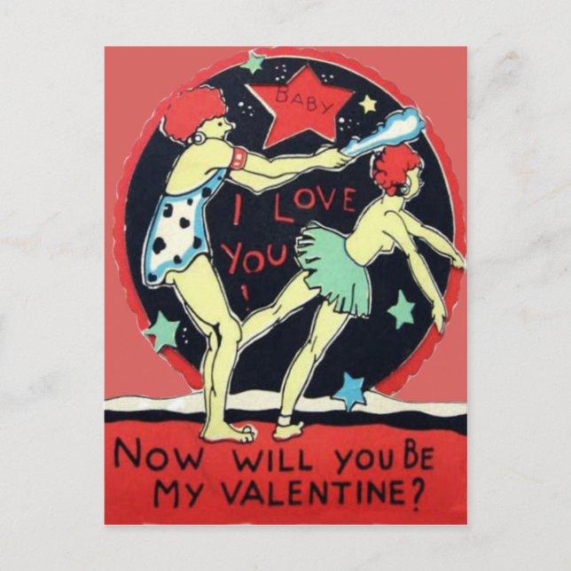 Carte Valentine Retro vintage (Devant)