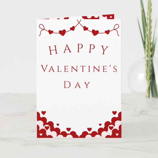 Carte Valentine’s Day Card, Romantic Holiday Greeting (Devant)