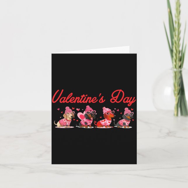 Carte Valentine’s Day Dog Cute Dachshund Dogs For Dog Mo (Devant)