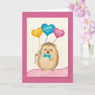 Carte Valentine’s Day I Love You Cute Hedgehog