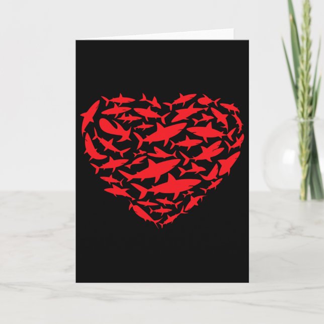 Carte Valentine Sharks Heart Sea Animal Lover Ocean Wild (Devant)