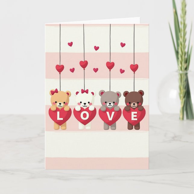 Carte Valentine Teddy Bear Love Card (Devant)