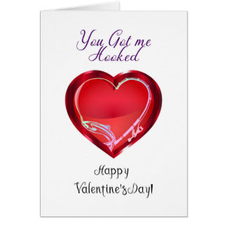 Carte Valentine thème de pêche Vous m'avez accapar