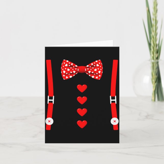 Carte Valentine Tuxedo Heart Outfit Funny Love  (Devant)