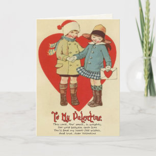 Carte Valentine vintage pour enfants
