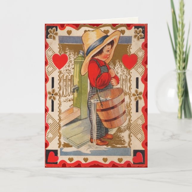 Carte Valentine vintage pour enfants (Devant)