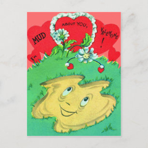 Carte Valentine vintage Retro Funny Mud Puddle
