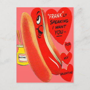 Carte Valentine vintage Retro Hot Dog