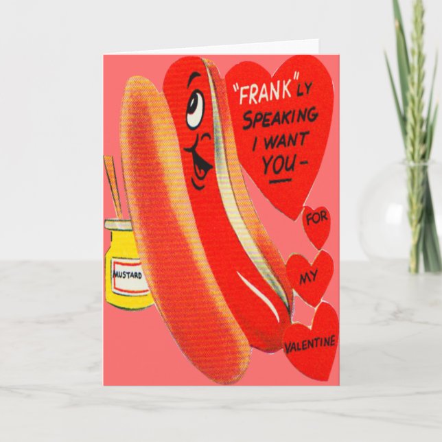 Carte Valentine vintage Retro Hot Dog (Devant)