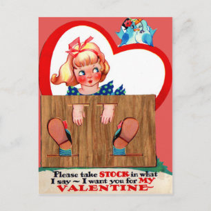 Carte Valentine vintage Retro Stockade