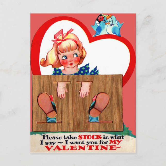 Carte Valentine vintage Retro Stockade (Devant)