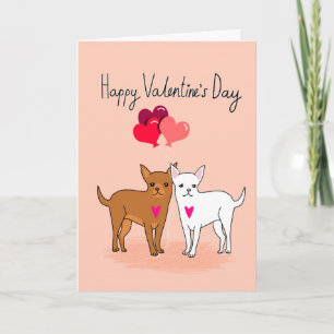 Carte Valentines Chihuahua - chiens mignons