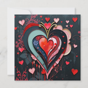 Carte Valentines Coeur Gothique