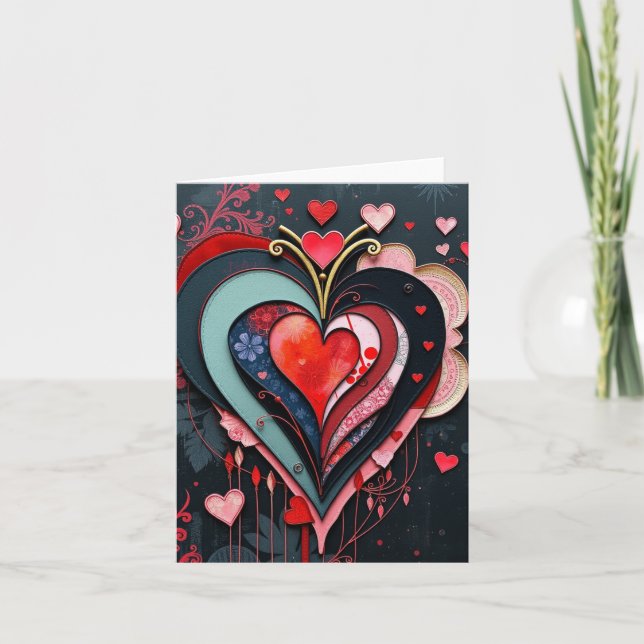Carte Valentines Coeur Gothique (Devant)