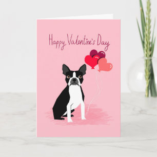 Carte Valentines d'amour Boston Terrier