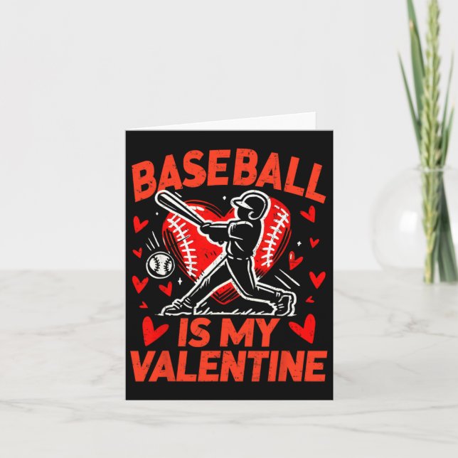 Carte Valentines Day Baseball Est Mon Valentine Baseball (Devant)