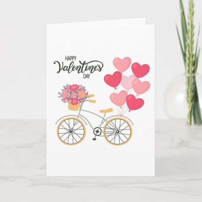 Carte Valentine's Day Bicycle Greeting Card (Devant)
