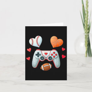 Carte Valentines Day Boys Hommes Coeurs Jeu Basketball B