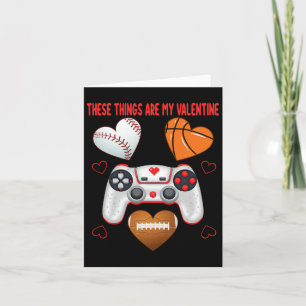 Carte Valentines Day Boys Hommes Coeurs Jeu Football Bas
