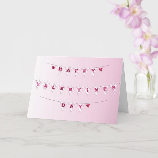 Carte Valentine's Day Flags - Folded Greeting Card (Orchidée)