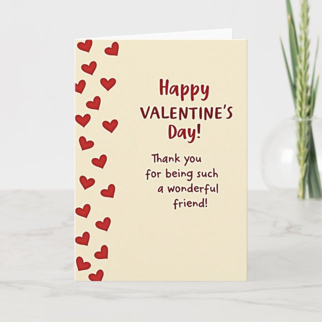 Carte Valentines Day Friend Thank You Card (Devant)