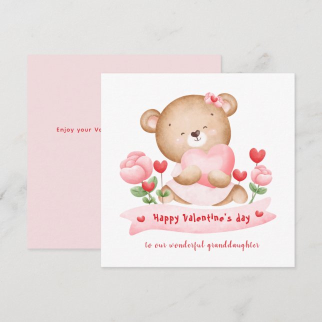 Carte Valentine's day girl rose Valentine's day Card (Devant / Derrière)