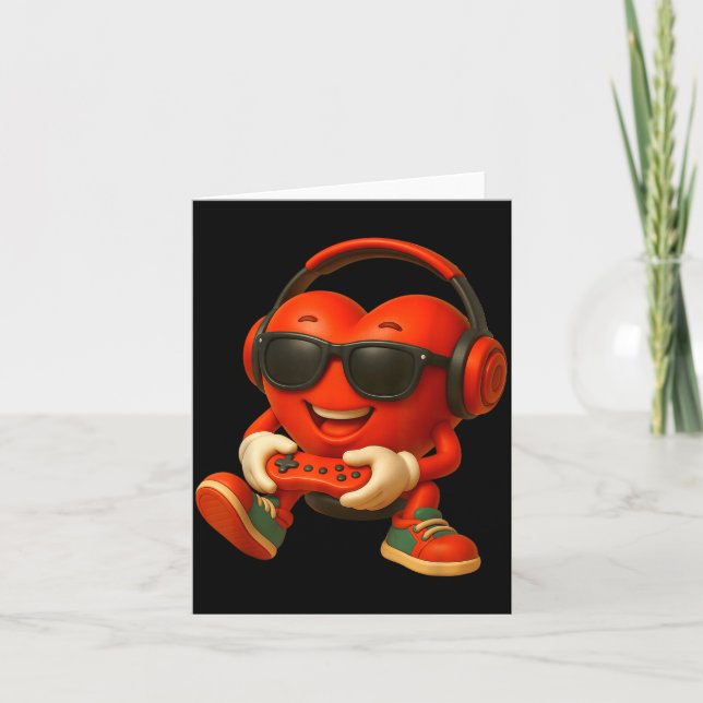 Carte Valentines Day Heart Gamer Video Gaming Boys Men K (Devant)