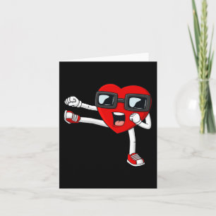 Carte Valentines Day Heart Karate Kick Fun Boys Girls Ki
