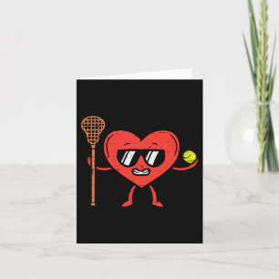 Carte Valentines Day Heart Lacrosse Funny Lax Sports Hom
