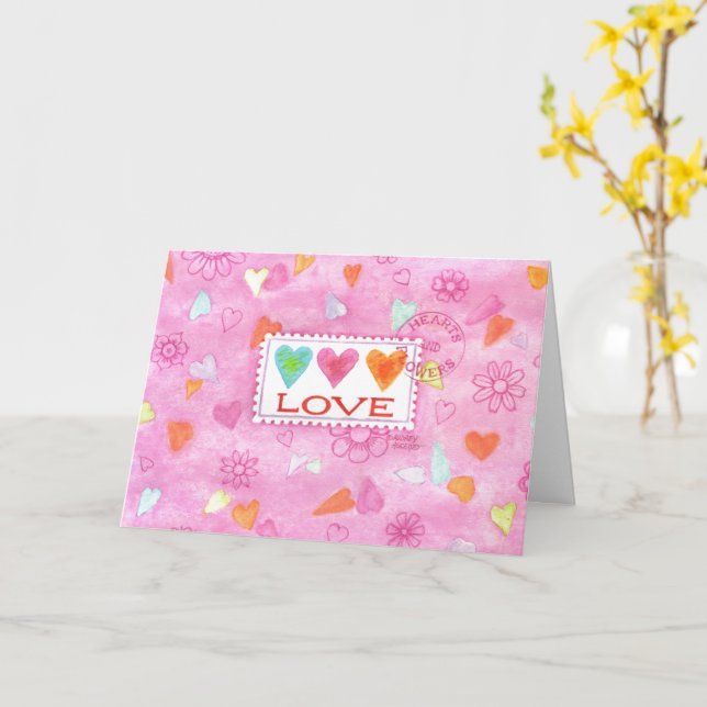 Carte Valentine's Day Hearts Envoi Love Wives Card (Fleur jaune)